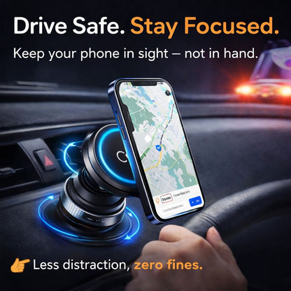 360° Magnetic Car Phone Mount with Strong Suction Base