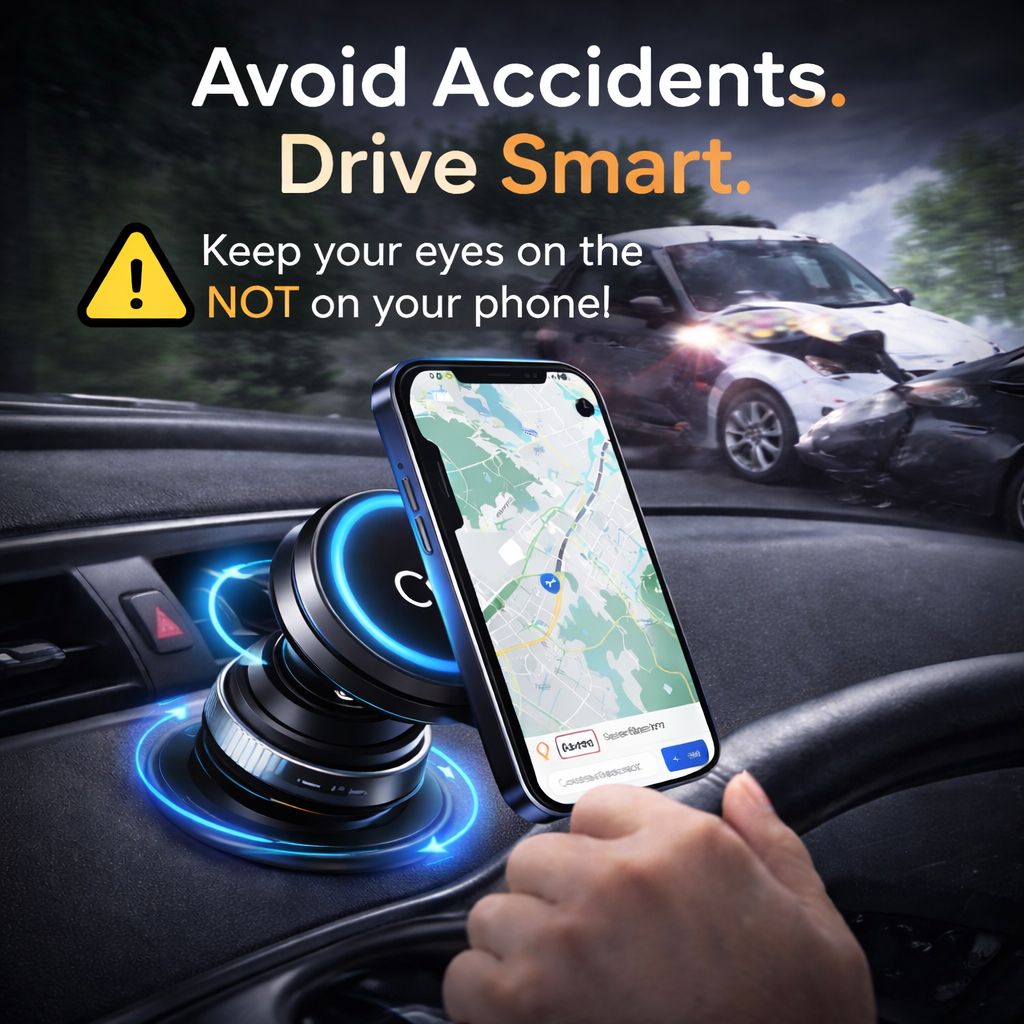 360° Magnetic Car Phone Mount with Strong Suction Base